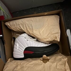 Jordan White, Black, and Red Sneakers